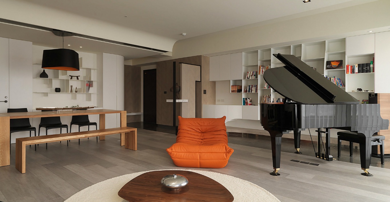 Baby grand piano in a New York City apartment