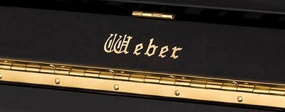 Weber piano lid with logo
