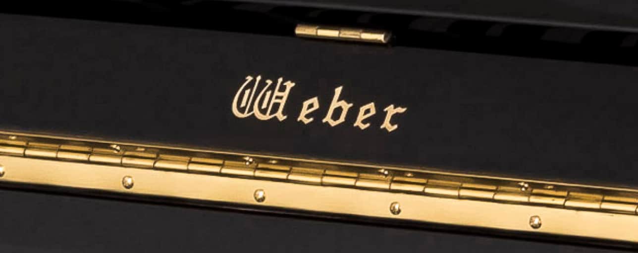 Weber piano lid with logo