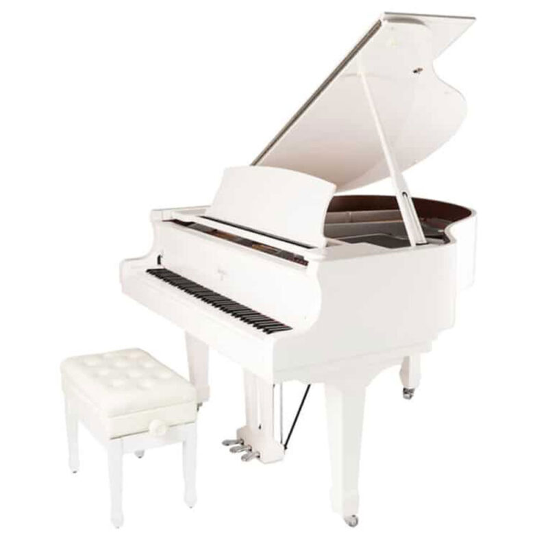 White Weber Grand Piano