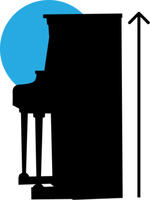 Graphic of a weber upright piano