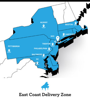PianoPiano East Coast Delivery Areas from Virginia and Washington DC up to Boston and New York