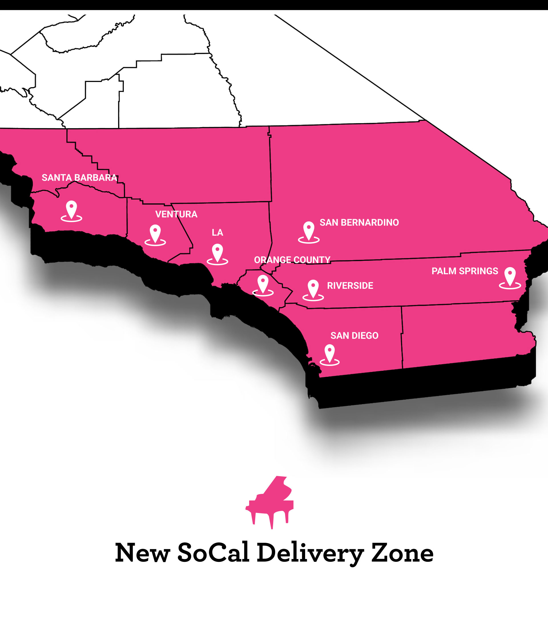 Piano Piano west coast delivery area