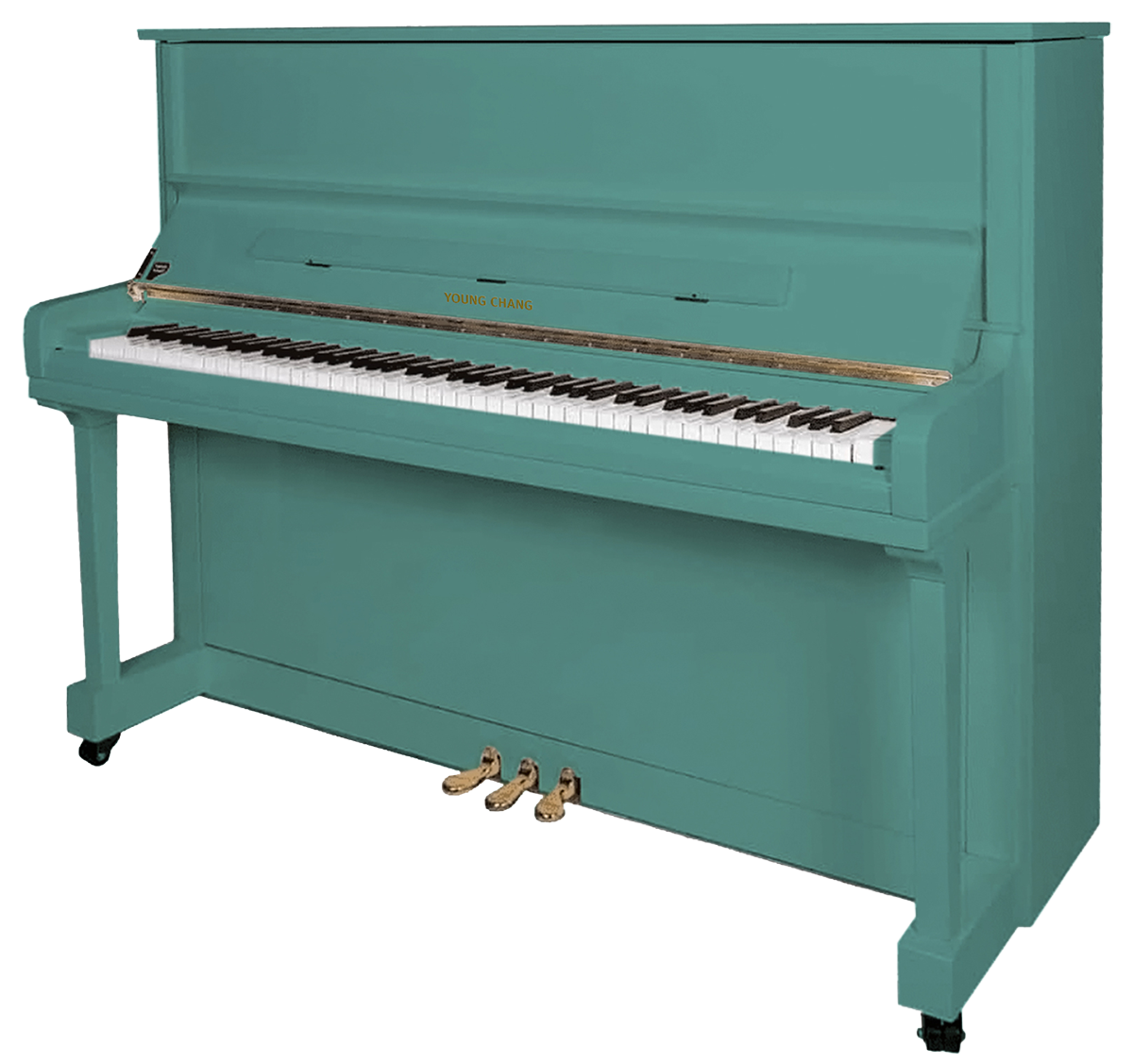 Our KPOP™ 48 inch upright piano in teal blue