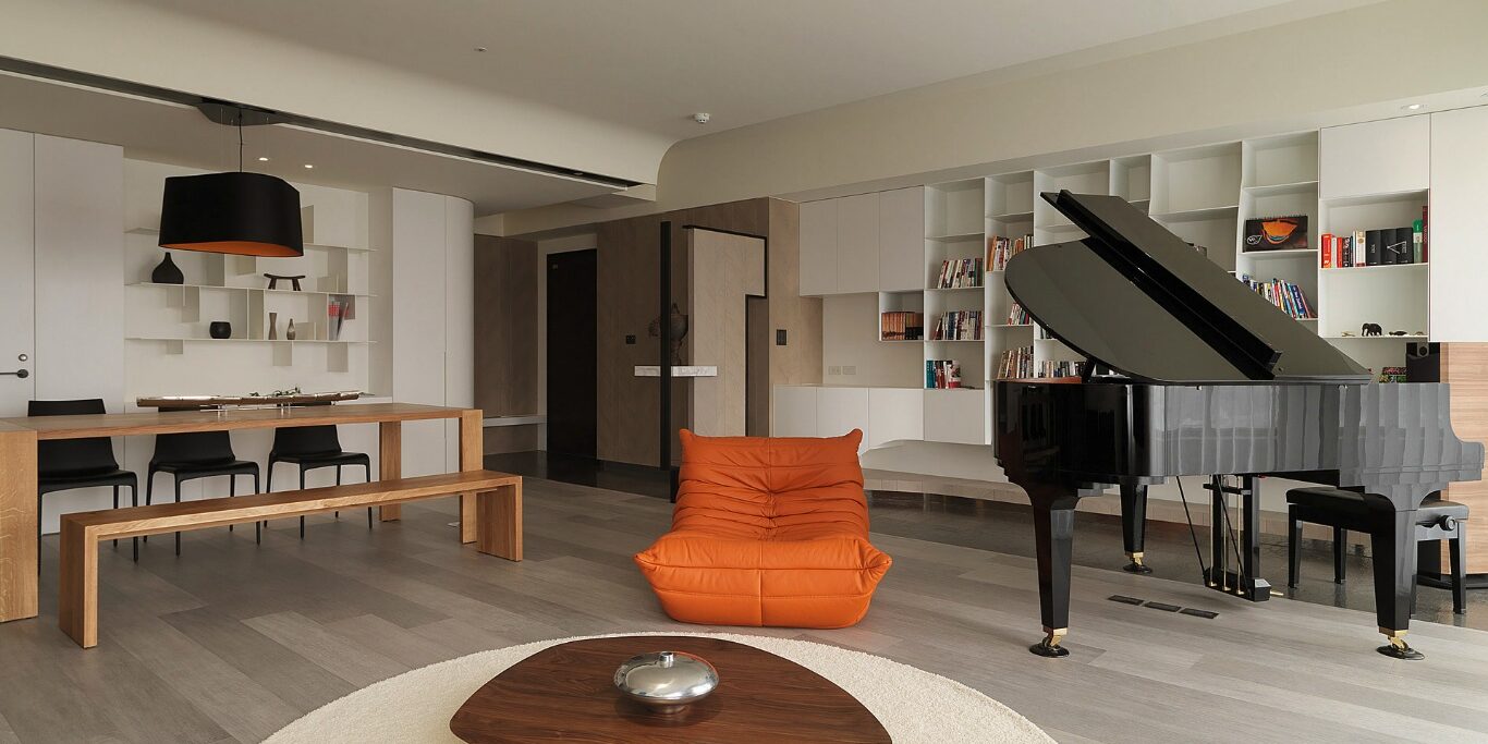 Baby grand piano in a New York City apartment